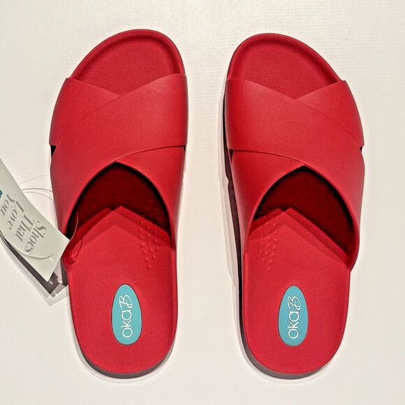 NWT Oka B Maxwell Slide Sandal Pink USA Made Recycled Materials Women's S (7-8) - Picture 7 of 11